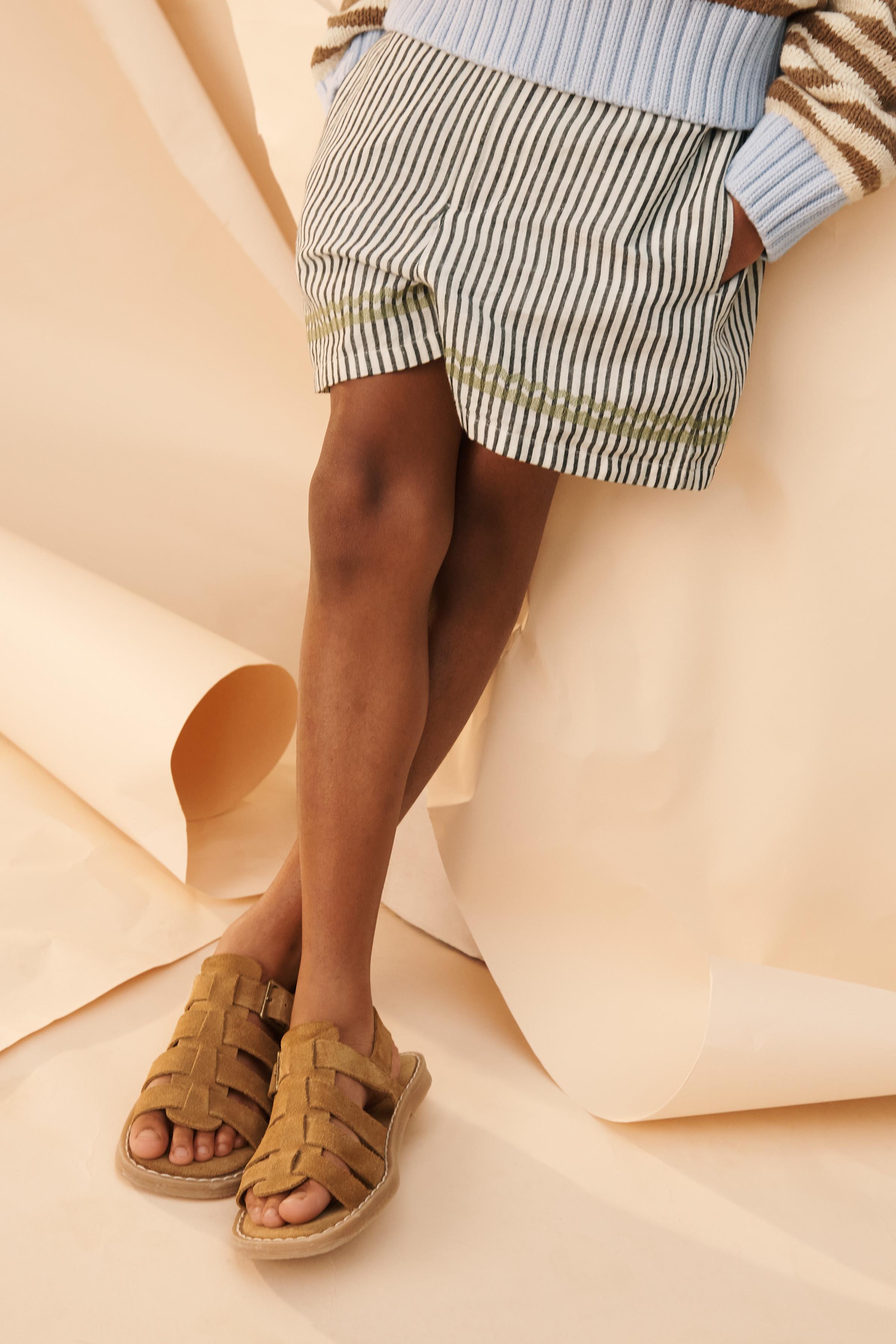 SHORT À RAYURES BRODERIES CONTRASTANTES LIMITED EDITION